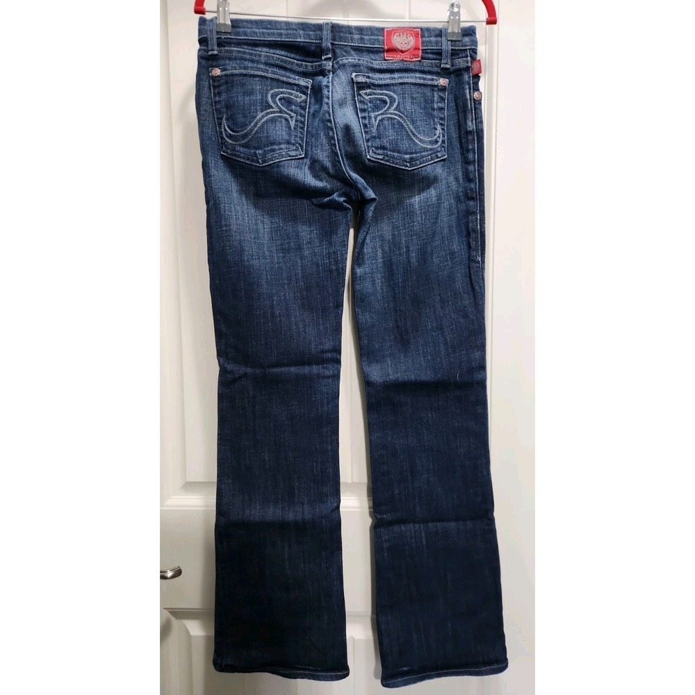 Rock & Republic Jeans Kasandra Mid Rise Boot Cut Dark Blue Womens Size 28